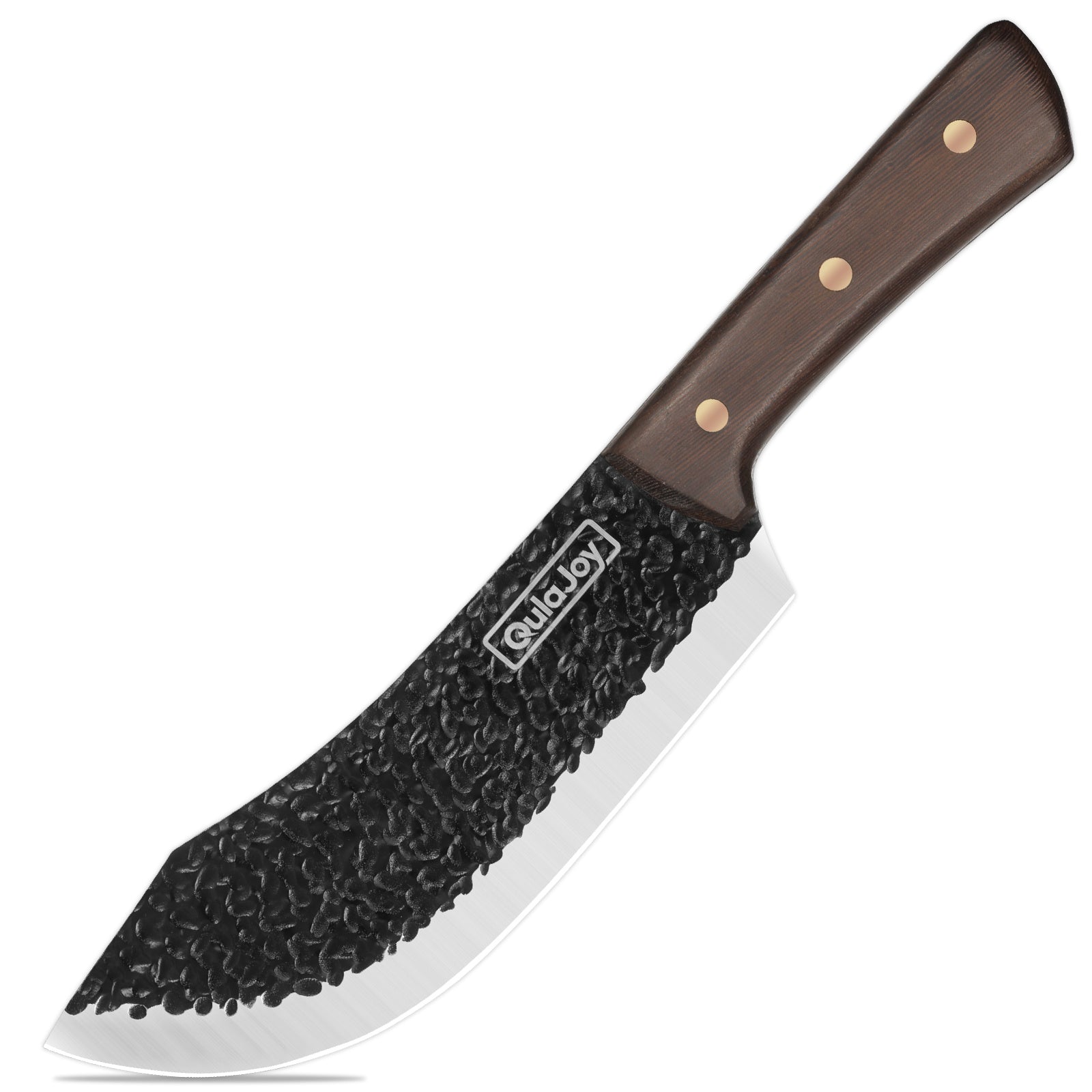 Qulajoy Meat Cleaver Knife - 7.3 Inch High Carbon Stainless Steel Butcher Knife For Meat Cutting