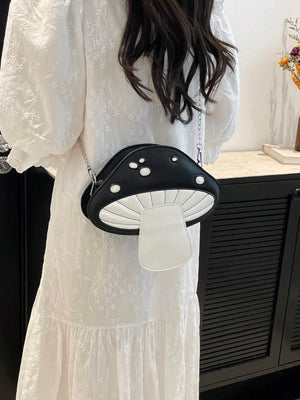 Foreign  2025 Summer New Contrast Color Simulation Mushroom Crossbody Chain Bag