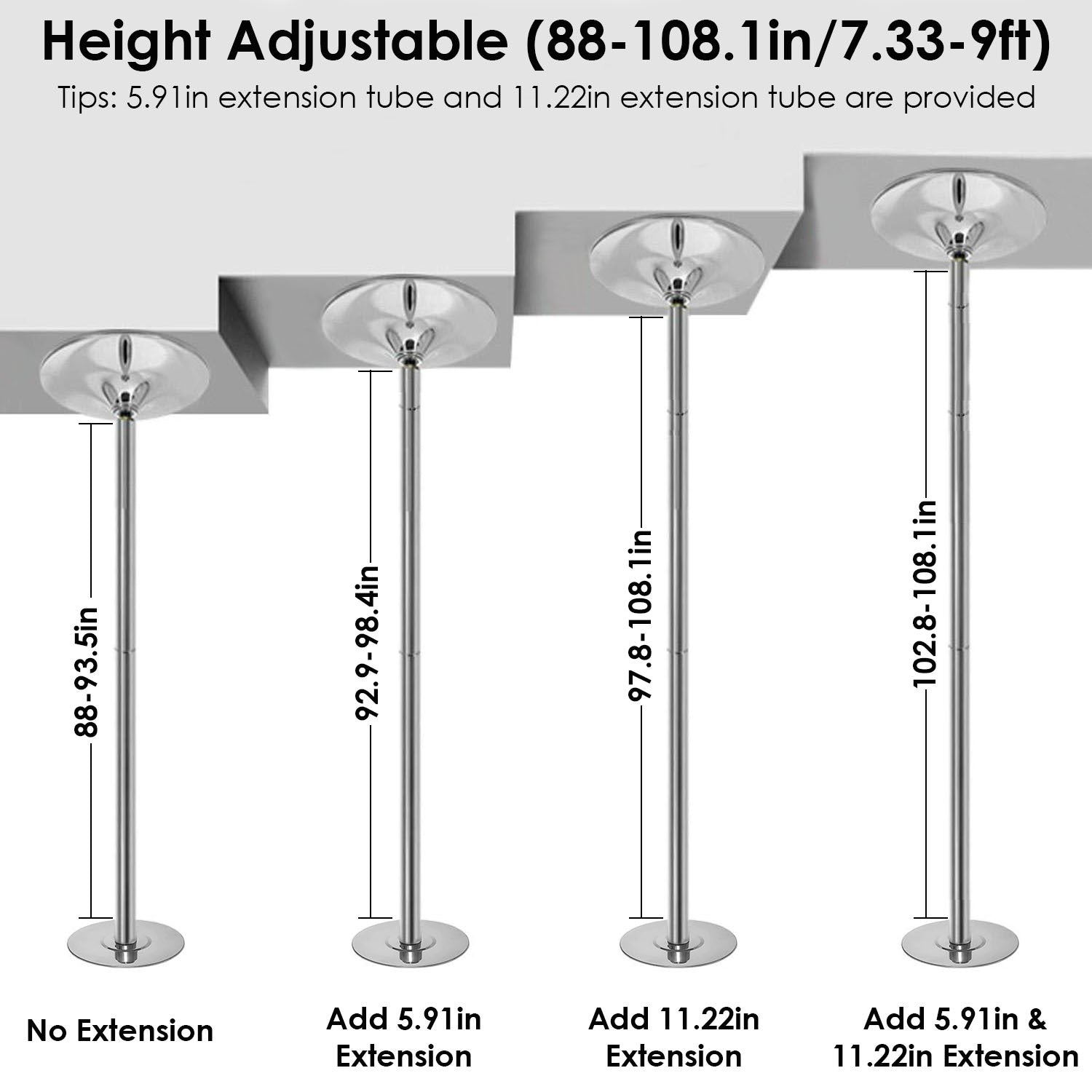 1Pc Stripper Dance Pole 45mm Spinning Static Dancing Pole
