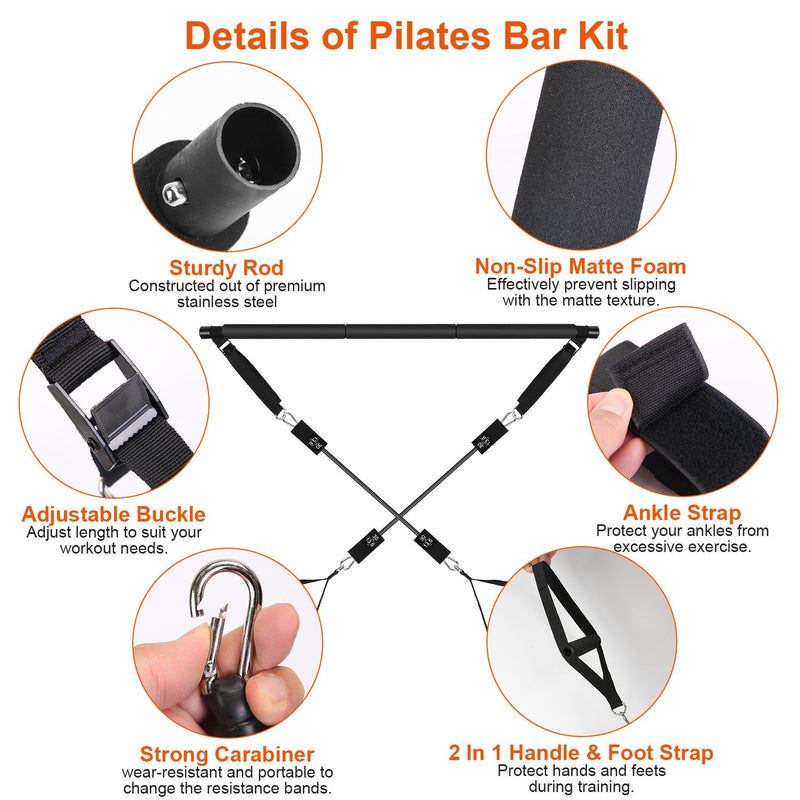 1Pc Pilates Bar Kit Multifunctional Pilates Yoga Toning Bar