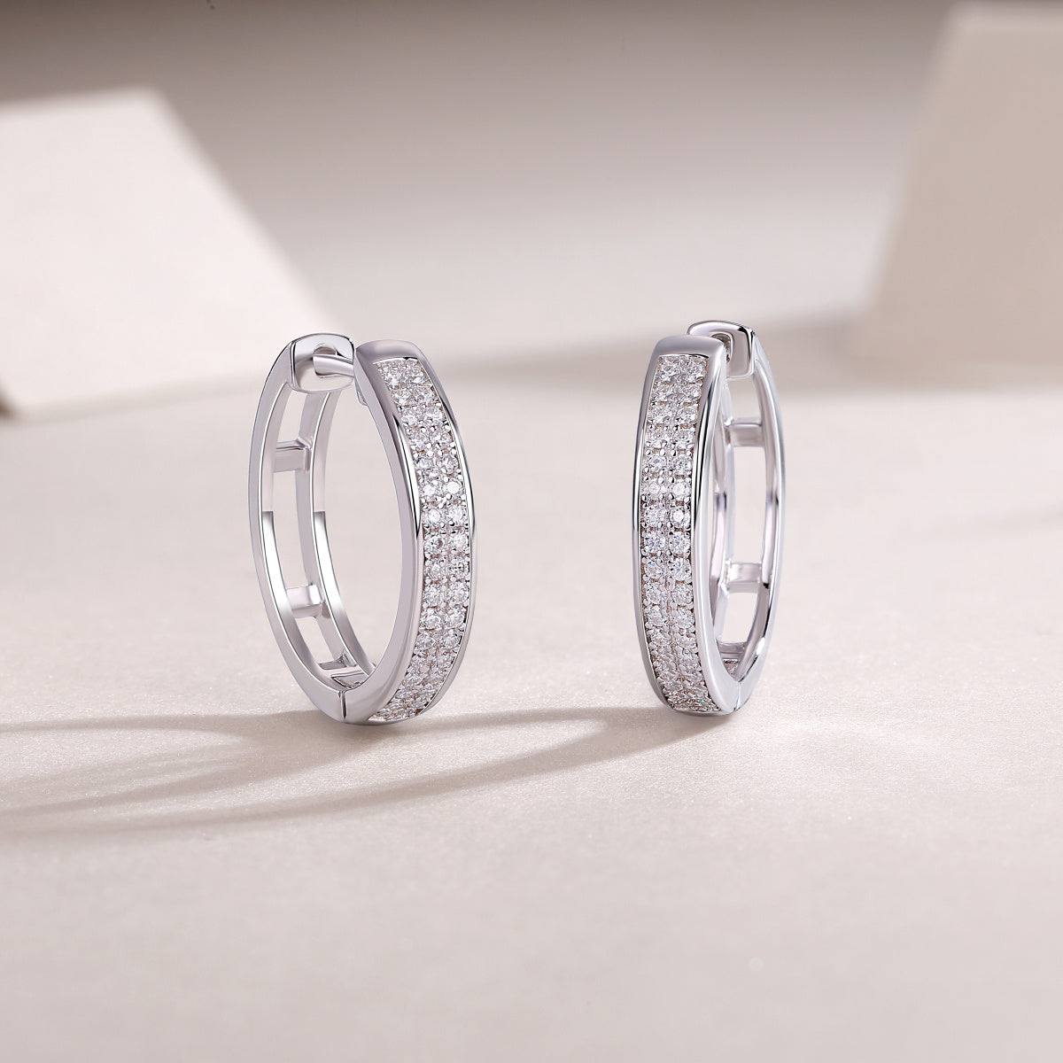 Firefly Light - Moissanite S925 Sterling Silver Earrings With Platinum-plated Stud Earrings