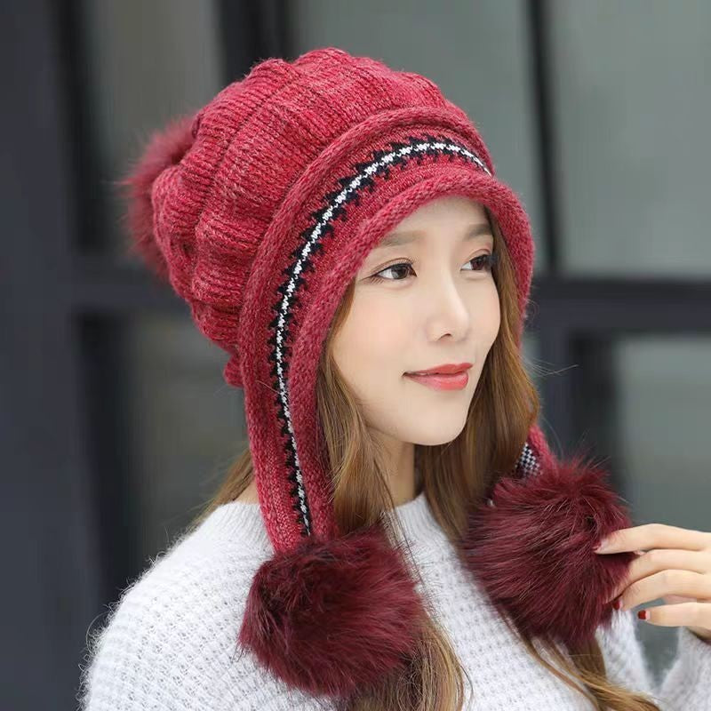 Cozy Knit Fleece-Feel Beanie With Ear Flaps
