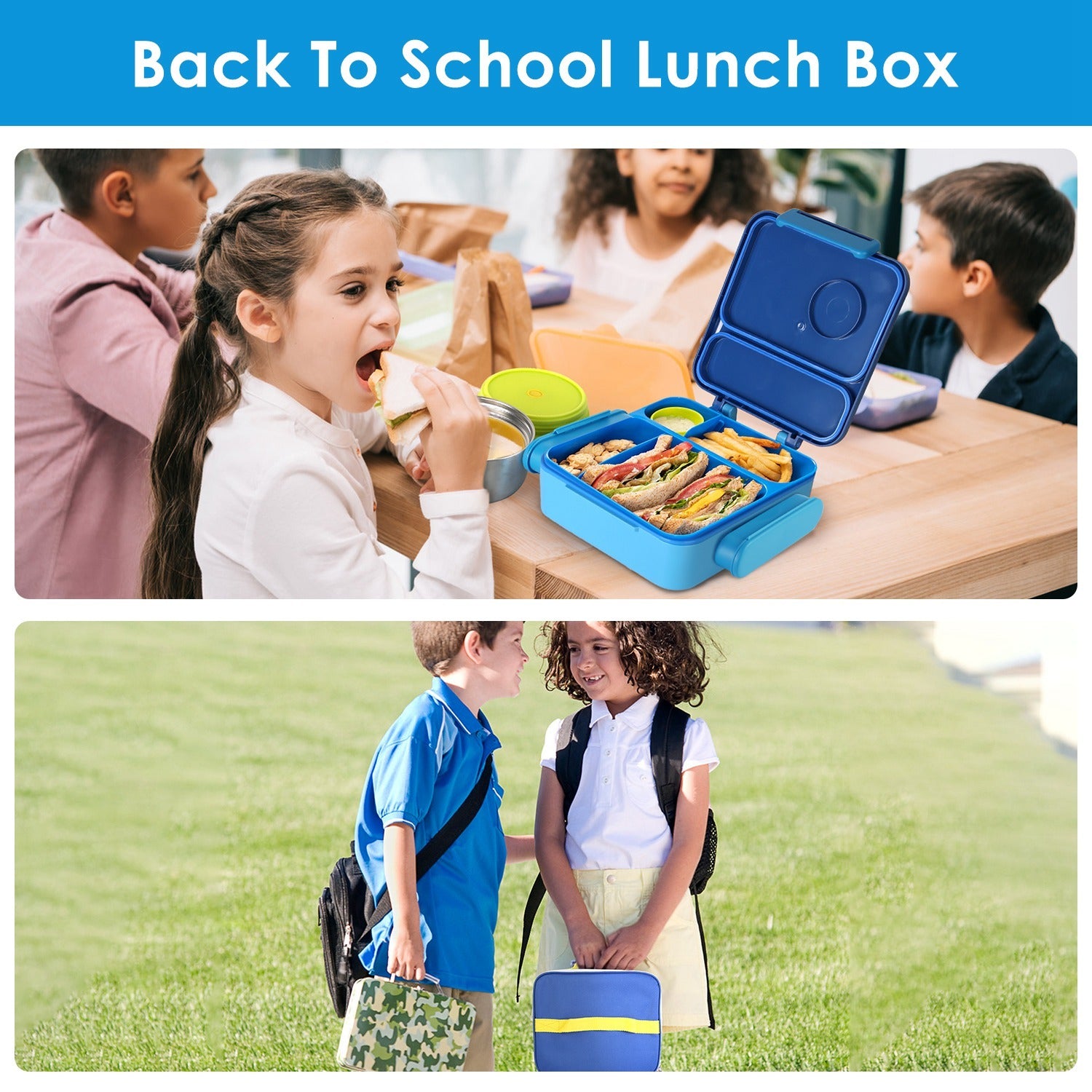 1Pc Kids Lunch Box Thermal Lunch Container With Insulated Storage Bag