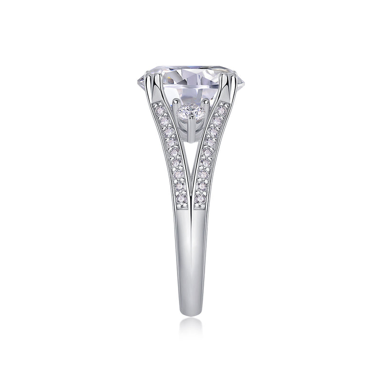 Luxurious Jewelry Piece Set With 5-carat Moissanite S925 Sterling Silver And Platinum-plated Diamond