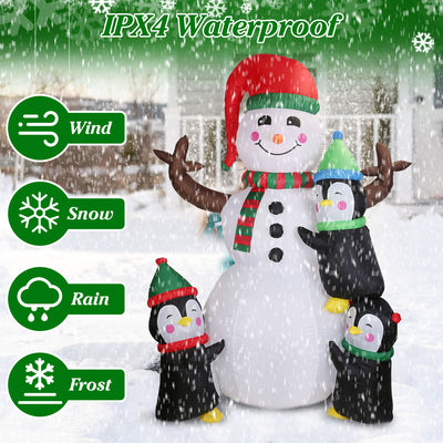 1Pc 5.9FT Christmas Inflatable Outdoor Decoration Snowman Penguin Blow Up Yard Decoration