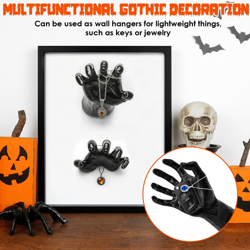 3Pcs Creepy Reaching Hands With Lighted Candles Wall Mounted Halloween