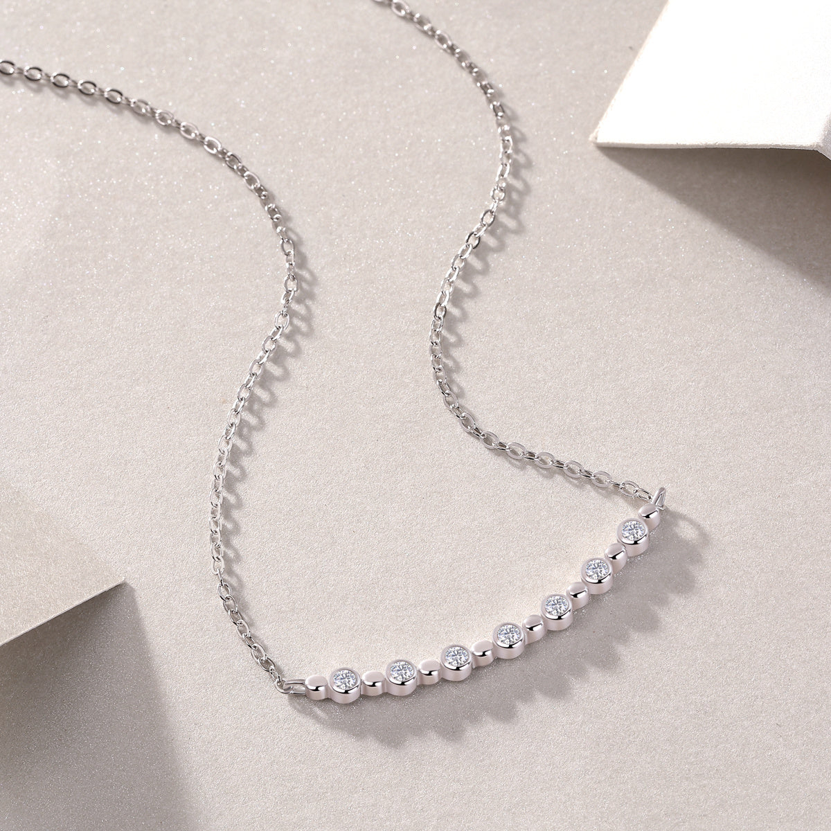 White Moon And Stars - A Fashionable And Luxurious Diamond Jewelry Pendant Set