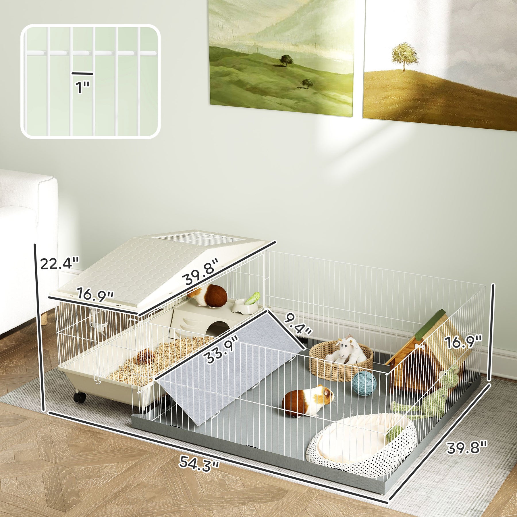 Small Animal Cage With Removable Pet Playpen