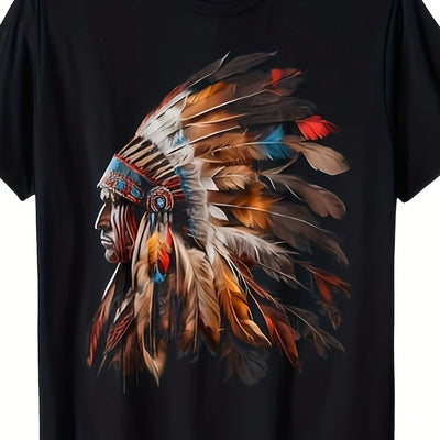 Indian Headdress Pattern T-shirt For Men,