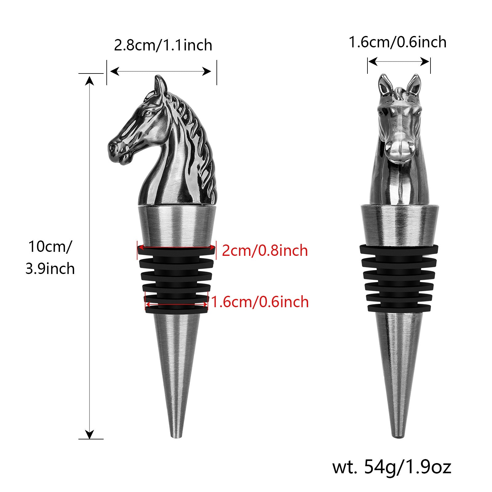 Luxury Horse Head Wine Bottle Stopper Animal-shaped Wine Stopper For Preserving Red Wine